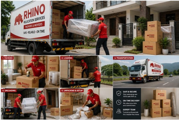 Complete relocation journey with packing loading and settling support